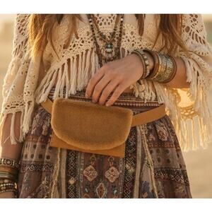 Boho Faux‑Fur Belt Bag / Crossbody — Festival Ready, 8x5, Adjustable 31–40”